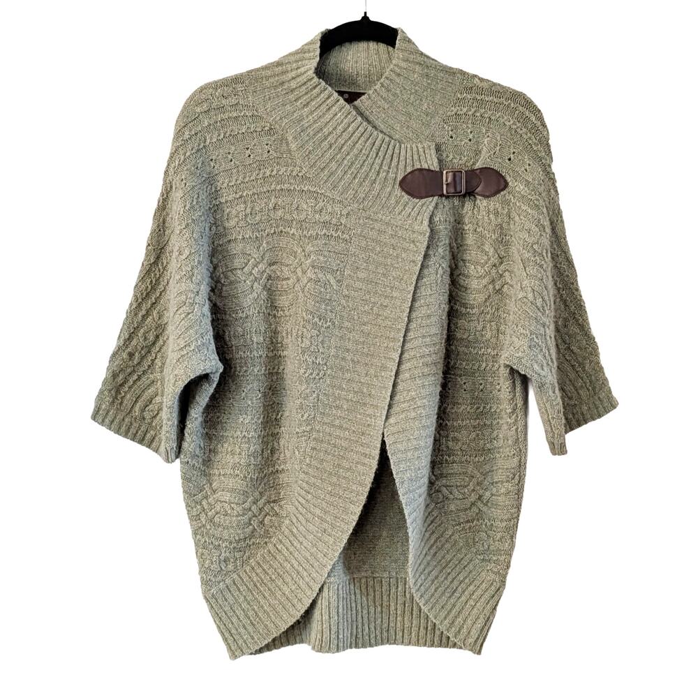Fenn Wright Manson Angora Blend Wrap Cardigan S Buckle Sweater Sage Green Cozy